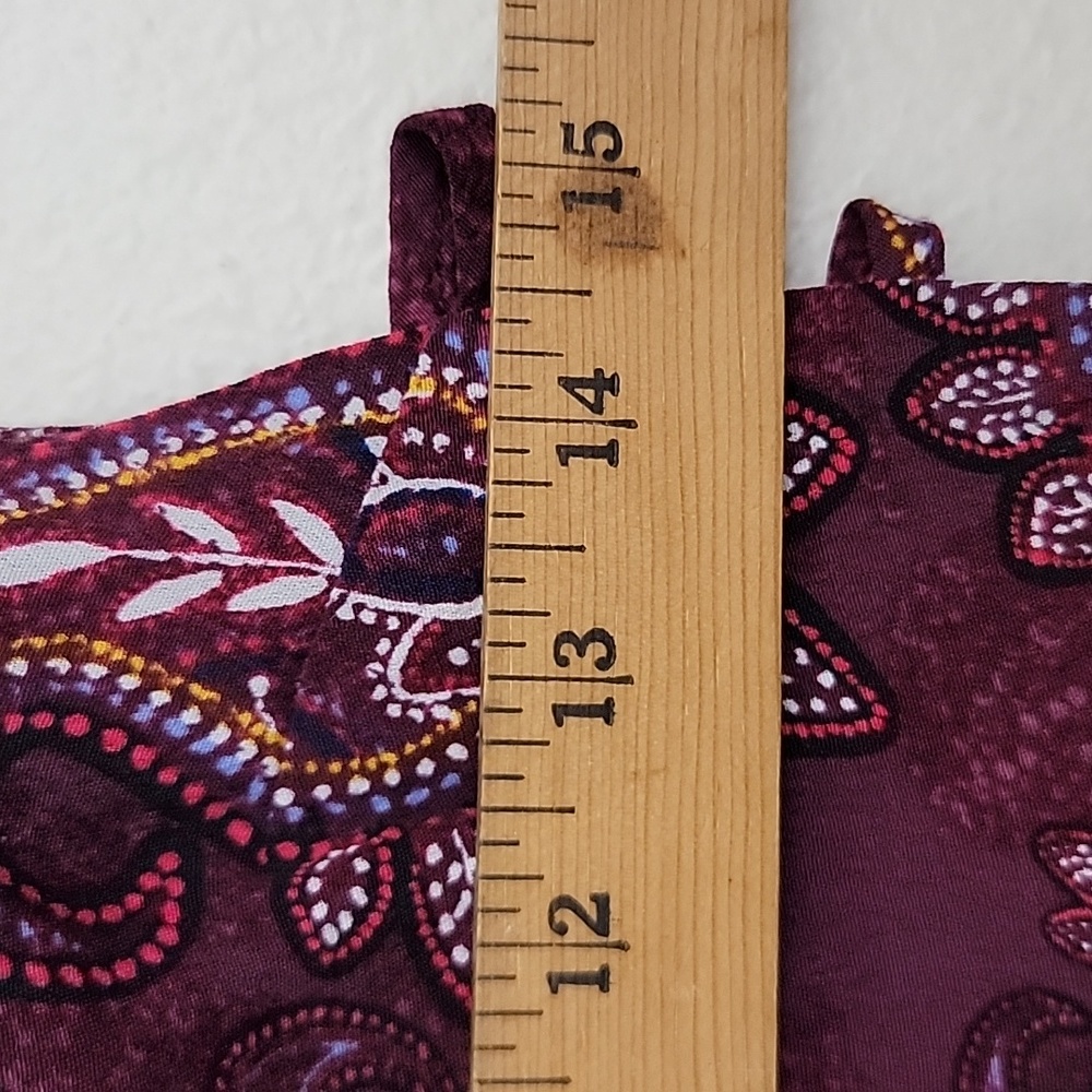 Forever 21 Wine Colored Paisley Print Mini Dress Or Tunic Top Junior S - Picture 14 of 16